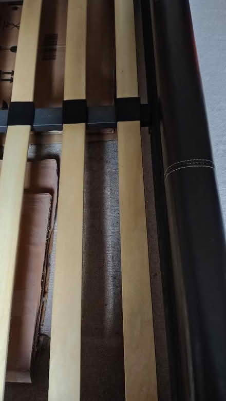 Photo of free Brown Faux Leather Double Bed Frame (Cambusbarron FK7) #4