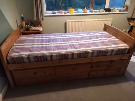 Photo of free Pine Cabin and Trundle Bed with two Bibby Mattresses (Parkhead S11) #2