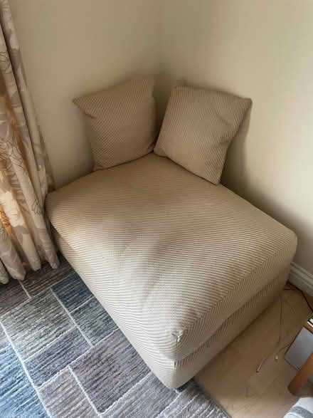 Photo of free Cream 2 seater bed settee plus large footstool with cushions (Endmoor LA8) #4