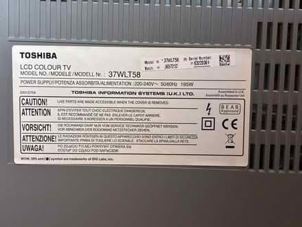 Photo of free Toshiba 37 inch LCD TV (Latchingdon CM3) #2
