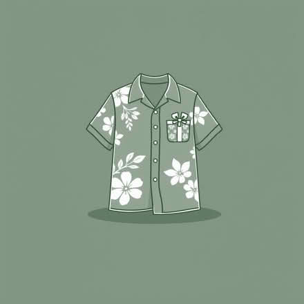 Photo of Hawaiian tee shirt or shirt (green) (Weston BA1) #1