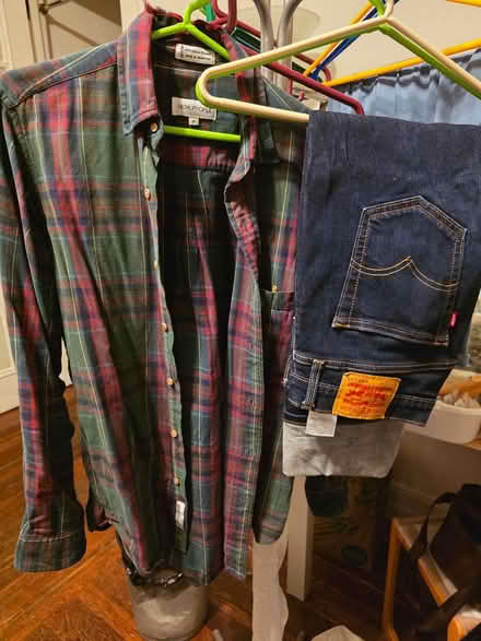 Photo of free Flannel Shirt & Jeans (need repair) (Washington Heights / Inwood) #1