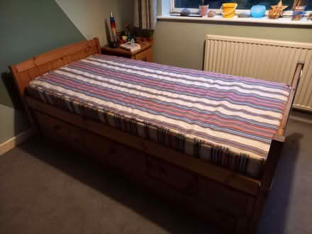 Photo of free Pine Cabin and Trundle Bed with two Bibby Mattresses (Parkhead S11) #1