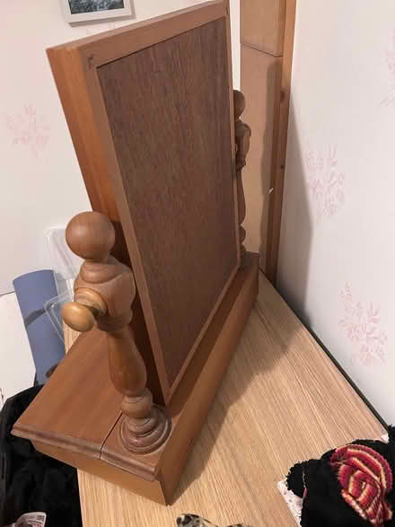 Photo of free Wooden tabletop mirror (Swords) #3