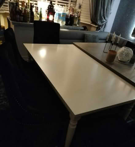 Photo of free White dining table and black chairs (BL4 Farnworth) #1