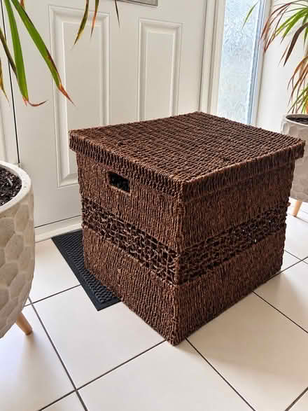 Photo of free Brown Woven Storage Box With Lid (Nythe SN3) #2