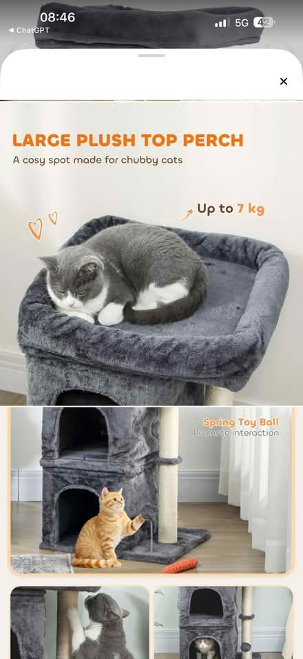 Photo of free PawHut Grey Cat Tree – Boxed (Pinehurst SN2) #2