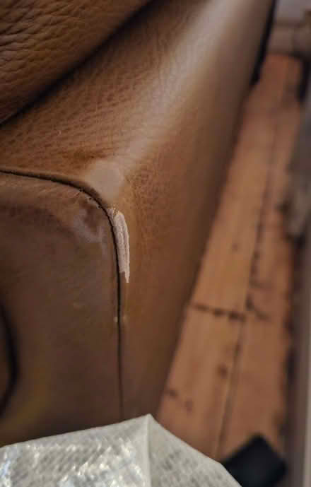Photo of free Brown 3 seater leather sofa (Gidea Park RM2) #2
