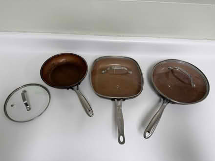 Photo of free Non-stick pans & glass lids (Valencia Avenue, Sunnyvale) #1