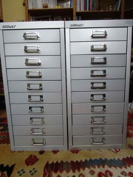 Photo of free Pair of 10 drawer Bisley Filing Cabinets (Staunton on Arrow LD8) #1