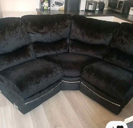 Photo of free Black Corner sofa, hardly used (AL10 Hatfield) #2