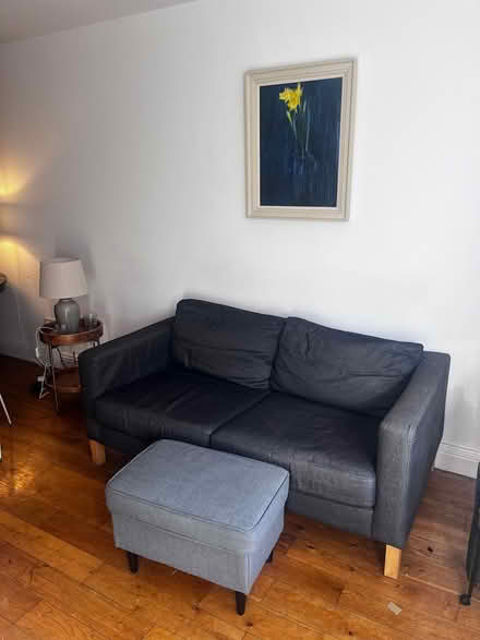 Photo of free Grey Sofa with Matching Footstool (cork street) #2