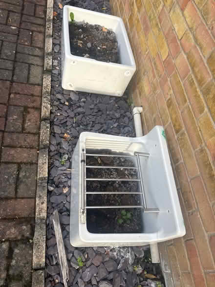 Photo of free 2 butler sink planters (Little Eversden) #1
