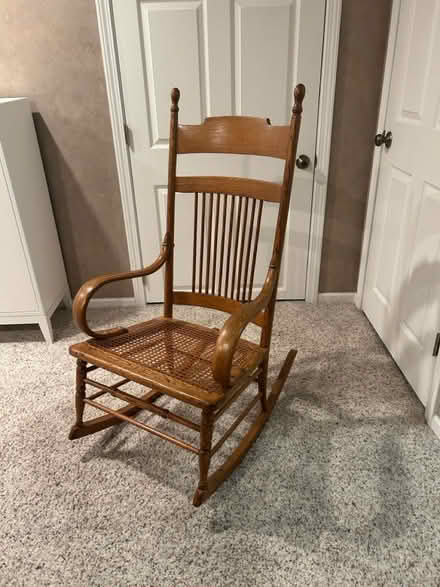 Photo of free Antique Oak Cane Seat Rocker (Lake Arlington) #1