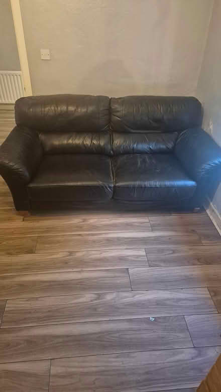 Photo of free Black leather 2 seater sofa (Bray Dargle Road) #1