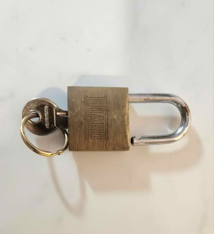 Photo of free Brass Lock with Key (Danforth and Greenwood) #2