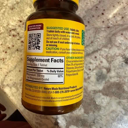 Photo of free Magnesium 250 mg (Long hill, NJ) #2