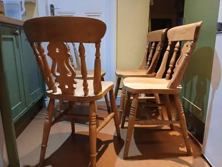 Photo of free Four solid beech chairs (Bilton HG1) #2