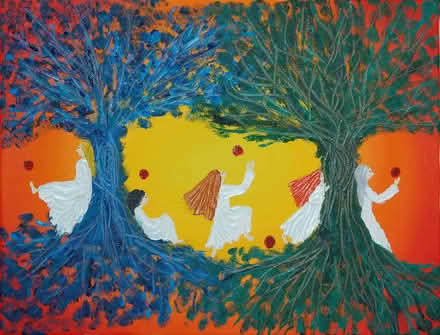 Photo of free One-off Print of an orignal oil painting - eve with apple (Oakington CB24) #1