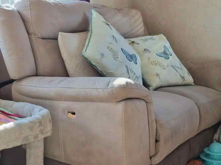Photo of free Swede beige 2 seater recliner (Kingswood BS15) #2