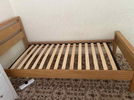 Photo of free Single wooden bed frame and mattress (Western Park LE3) #4