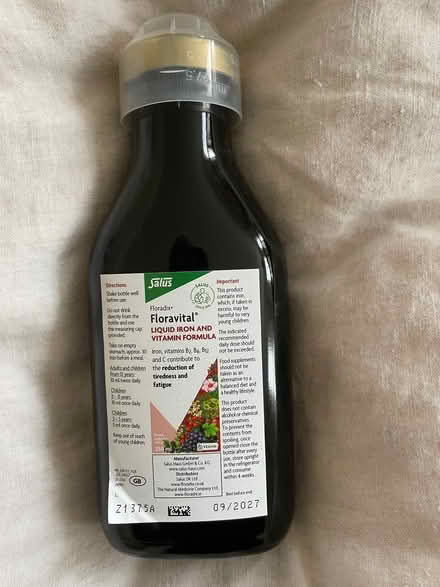 Photo of free Floravital liquid iron and vitamin formula (Townsend AL3) #1
