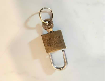 Photo of free Brass Lock with Key (Danforth and Greenwood) #1