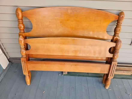 Photo of free Solid Wood Twin Bed and Mattress (Oak Park, IL) #1