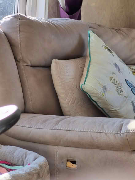 Photo of free Swede beige 2 seater recliner (Kingswood BS15) #1