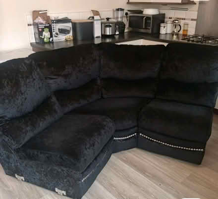 Photo of free Black Corner sofa, hardly used (AL10 Hatfield) #3