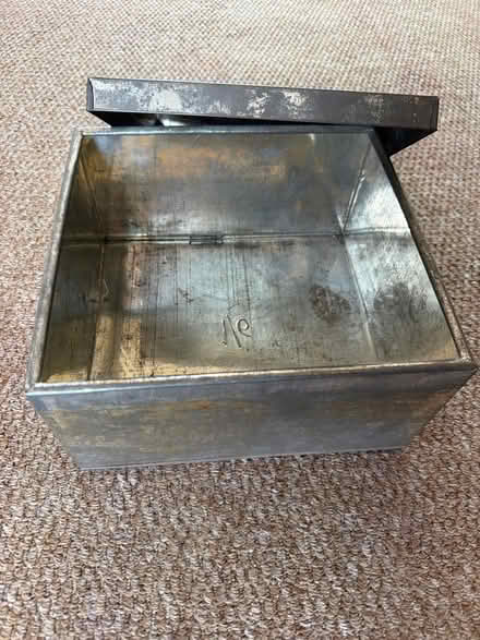 Photo of free Metal box with lid approx 9”sq (Welling DA16) #2