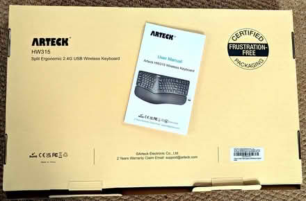 Photo of free Wireless Split Ergonomic Keyboard for Windows (Woodbridge) (FelixstoweWoodbridgeFreegle CGA IP12) #2