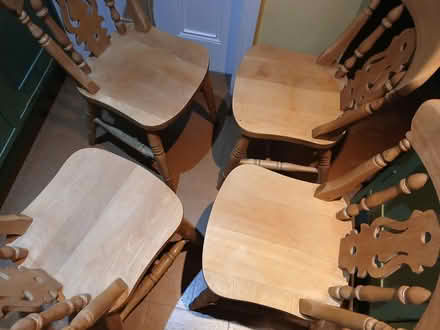 Photo of free Four solid beech chairs (Bilton HG1) #3