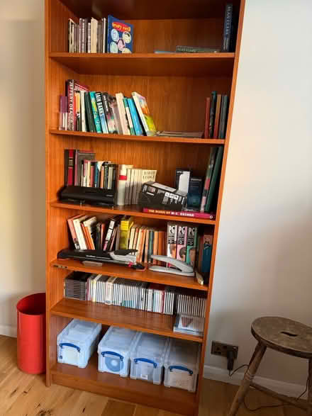 Photo of free 5 x large wooden bookcases (Swavesey CB24 4QY) #1