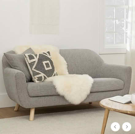 Photo of free 64" grey boucle loveseat (Carkeek) #4