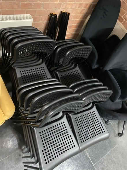 Photo of free 20x plastic black ikea chairs (NW5 1LB) #1