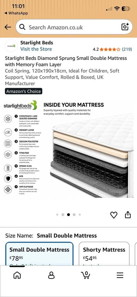 Photo of free Small double mattress (Formby L37) #2