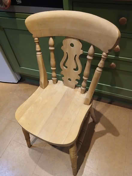 Photo of free Four solid beech chairs (Bilton HG1) #4