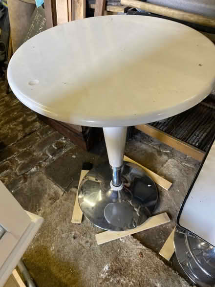 Photo of free Adjustable Cream Round Table & 4 Stools (Thornton BD14) #1