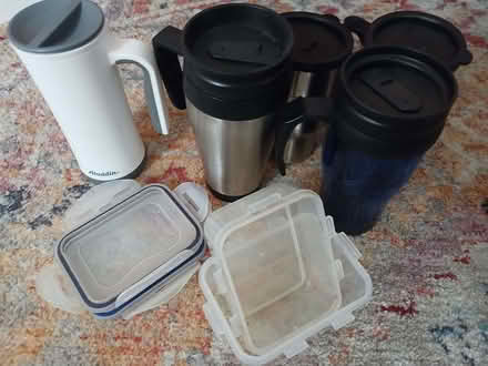 Photo of free Selection of tupperware and travel mugs (Bearton SG5) #1