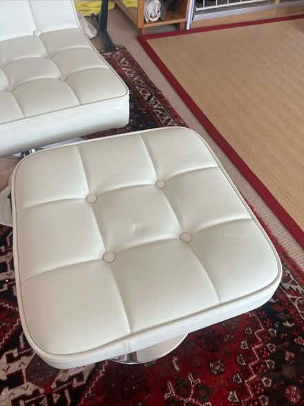 Photo of free Stylish white recliner and footstood (Wood Green N22) #3