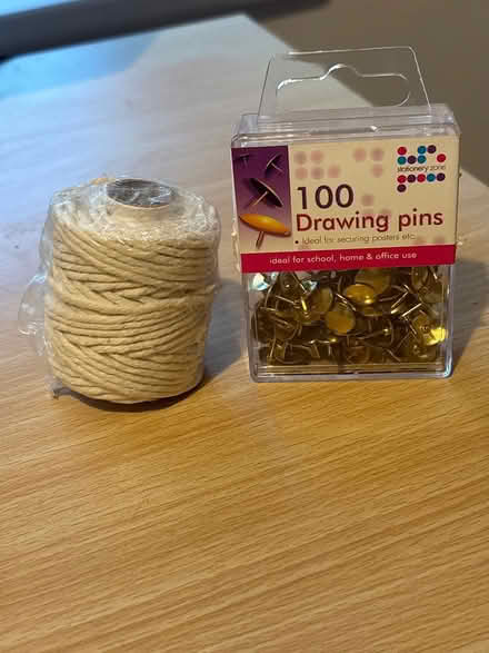 Photo of free Roll of string, box of drawing pins (Ashford, Surrey TW15) #1