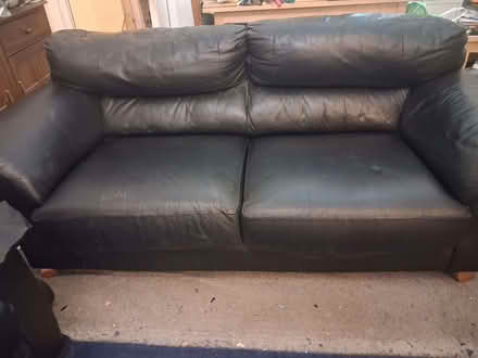 Photo of free Black leather sofa (Arnprior FK8) #1
