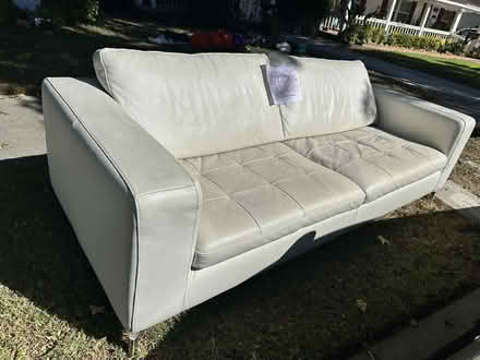Photo of free Italian White Leather Couch (Burbank CA) #1