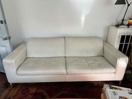 Photo of free Italian White Leather Couch (Burbank CA) #2