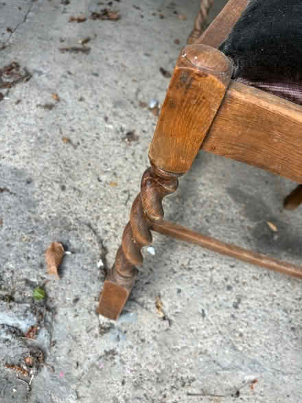 Photo of free Wooden chairs with velour seat pads (West Wickham BR4) #2