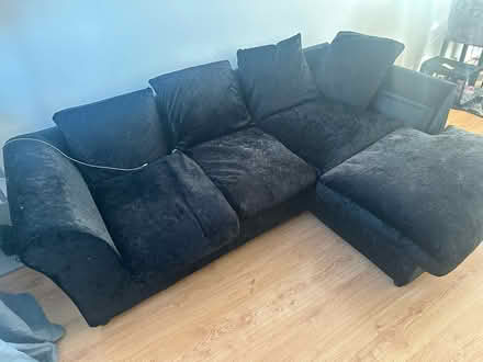 Photo of free Right corner sofa black (LE2 4qd) #1