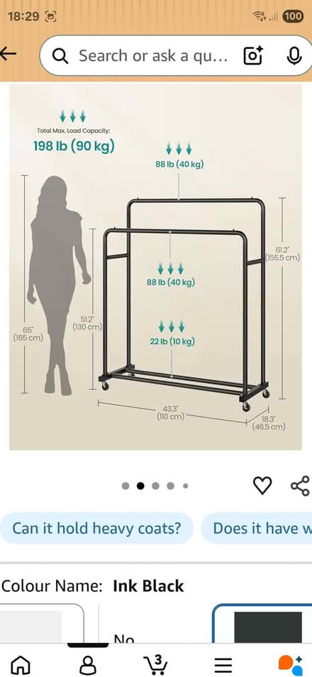 Photo of free Clothes rail on wheels (Swineshead PE20) #3