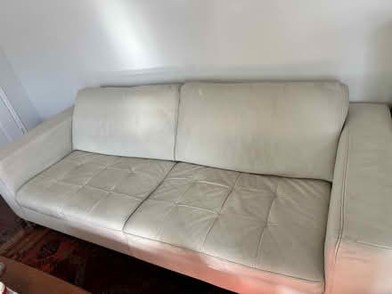 Photo of free Italian White Leather Couch (Burbank CA) #3