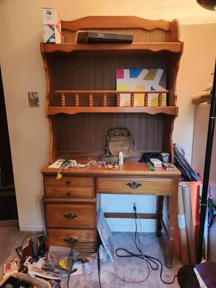 Photo of free Desk with hutch (W. Poplar Rd., Sterling) #1